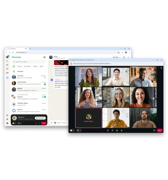 网页版 WhatsApp 视频来电截图